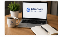 Logicinet Solutions - laptop and workspace